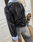 Maglia polo in paillettes con colletto - Tensione In