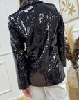 Giacca doppiopetto blu navy in paillettes - Tensione In