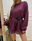 Vestito over vino in felpa e pizzo - HaveOne