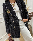 Giacca doppiopetto blu navy in paillettes - Tensione In