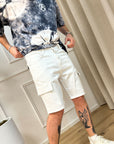Bermuda in denim cargo