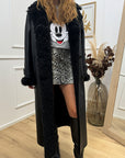 Cappotto montone Beverly lungo nero - Aniye By