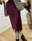 Gonna taglio sbieco con pizzo - HaveOne