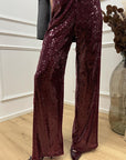 Pantaloni in paillettes vino - HaveOne
