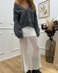 Gonna bianca in paillettes trasparente - Glamorous