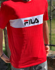 T shirt rossa con logo