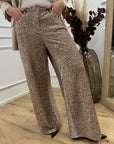 Pantaloni Giusy in paillettes beige - Tensione In