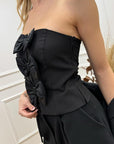 Top a fascia nero con fiocchi - Kontatto