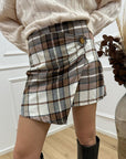 Gonna pareo mini caramello, panna con spilla - HaveOne