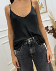 Canotta basic nera scollo a v - HaveOne