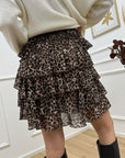 Gonna a balze in raso leopardata - SoAllure