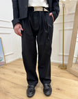 Pantaloni neri con cintura bicolore - Imperial