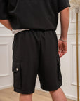 Set coordinato nero camicia e bermuda cargo - Nut