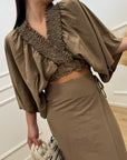 Top "Capri" biscotto in misto lino
