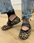Ballerine in denim con rotture
