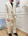 Pantaloni beige chiaro con doppia pinces - Imperial