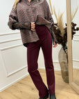 Pantaloni bordeaux slim fit in jersey - HaveOne