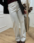 Jeans spalmato argento straight fit - Glamorous
