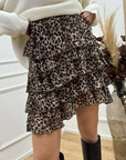 Gonna a balze in raso leopardata - SoAllure