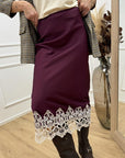 Gonna taglio sbieco con pizzo - HaveOne