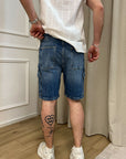 Bermuda in denim cargo
