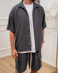 Set coordinato piombo camicia e bermuda cargo - Nut
