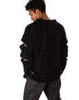 Felpa in pelo con zip sulle braccia