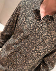Camicia stampa etnica cammello e nera