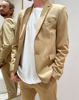 Giacca beige monopetto