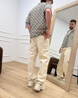 Jeans graffiti naturale con rotture - Imperial
