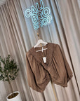 Top "Capri" biscotto in misto lino