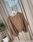 Top "Capri" biscotto in misto lino