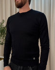 Maglia basica nera girocollo