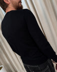 Maglia basica nera girocollo