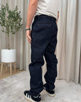 Jeans lavaggio scuro con coulisse e tasca america