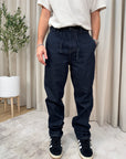 Jeans lavaggio scuro con coulisse e tasca america
