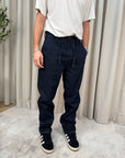 Jeans lavaggio scuro con coulisse e tasca america