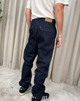 Jeans lavaggio scuro con coulisse e tasca america
