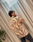 Camicia salmone fantasia pitonata