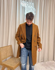 Cappotto moro in panno doppiopetto