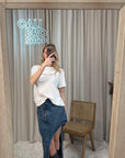 T shirt bianca "Mi ricordi il mare" rosso