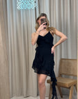 Vestito nero con rouches