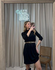Vestito corto nero in modal