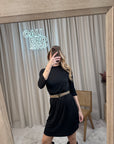 Vestito corto nero in modal