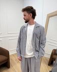 Giacca camicia grigia mélange con elastico - Imperial