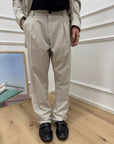 Pantaloni beige chiaro con doppia pinces - Imperial
