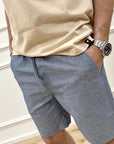 Bermuda con coulisse in misto lino