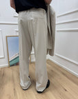 Pantaloni beige chiaro con doppia pinces - Imperial