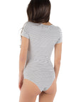 Body a righe con allacciatura sul davanti