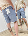Bermuda con coulisse in misto lino
